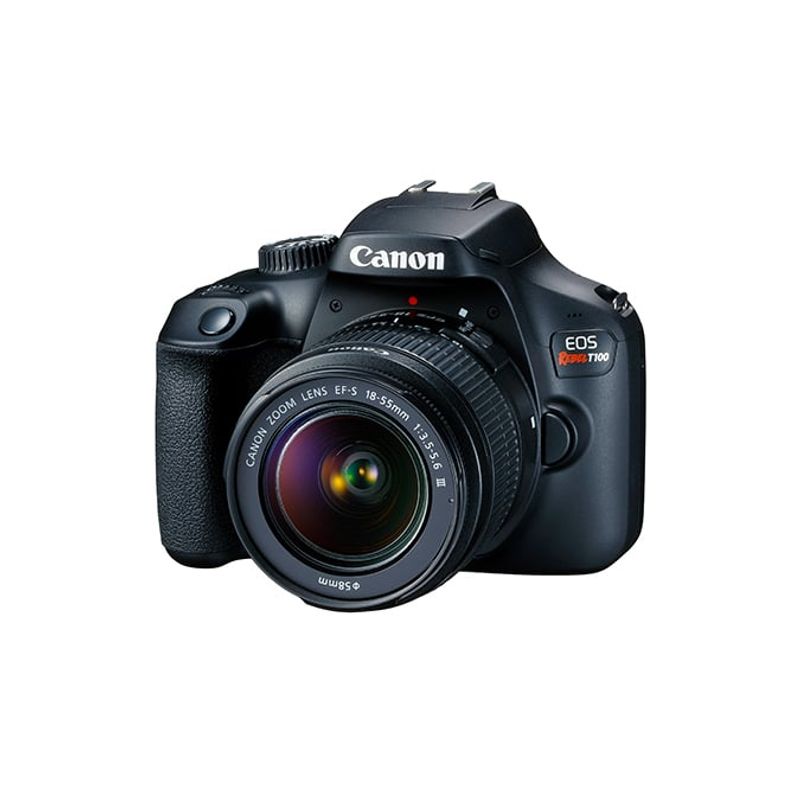 CANON - Cámara Canon Rebel T100 + Lente EF-S 18-55mm - Negro CANON