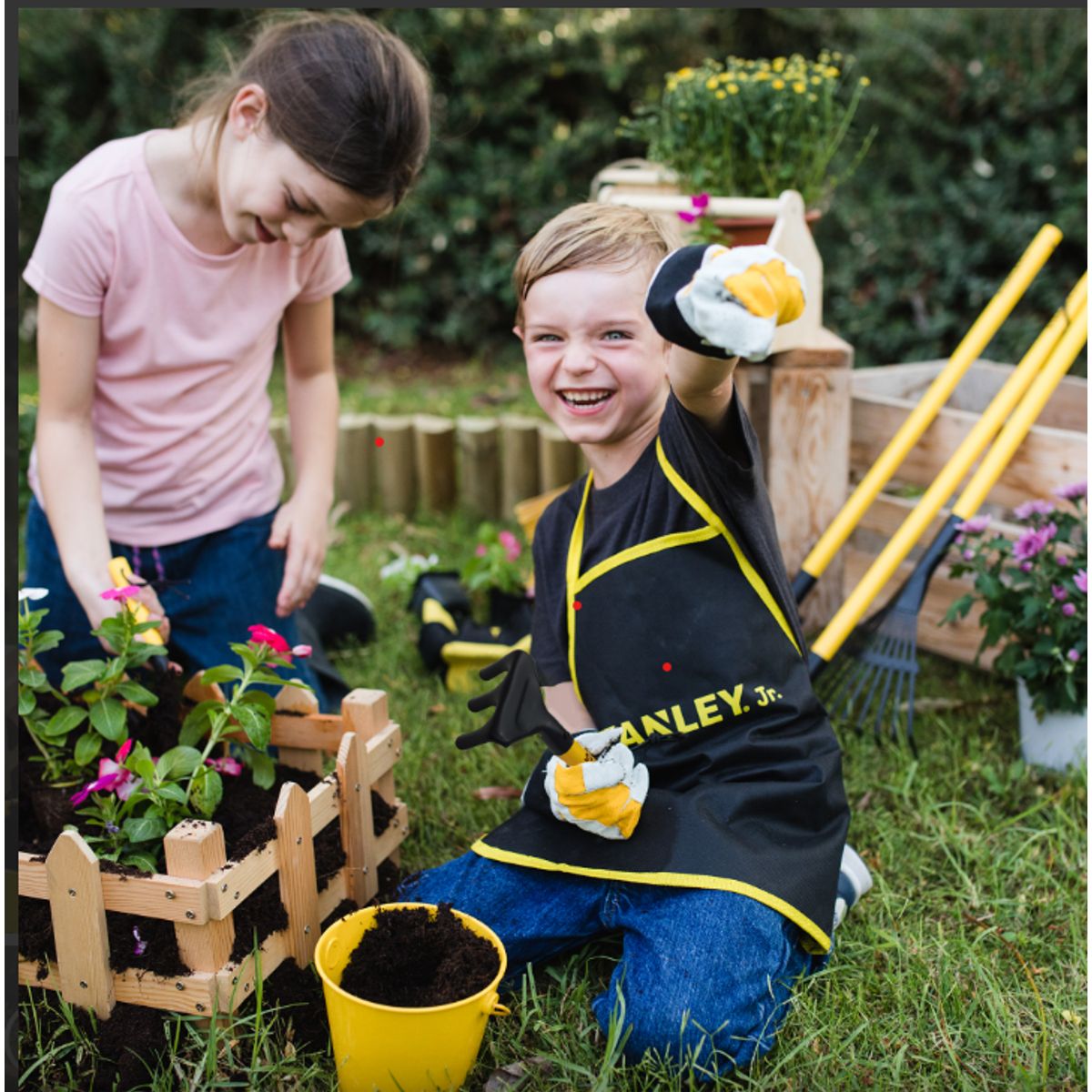 STANLEY JR - Rastrillo de Mano para Jardinería Metálico Niño
