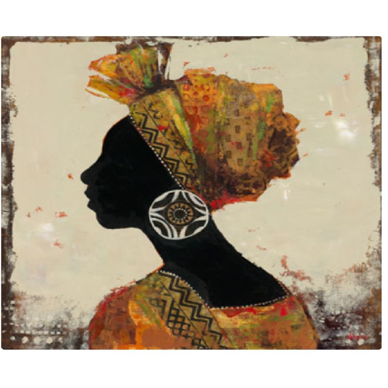 GENERICO - Cuadro Mujer africana  sin marco 60x60