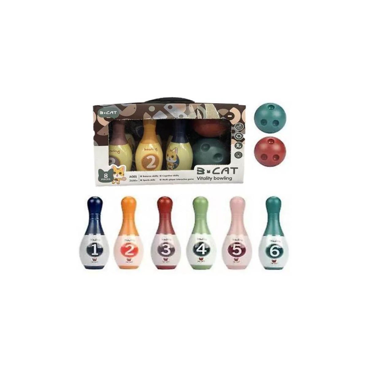 GENERICO - Set de Bowling Game CAT Juguetes 6 bolos