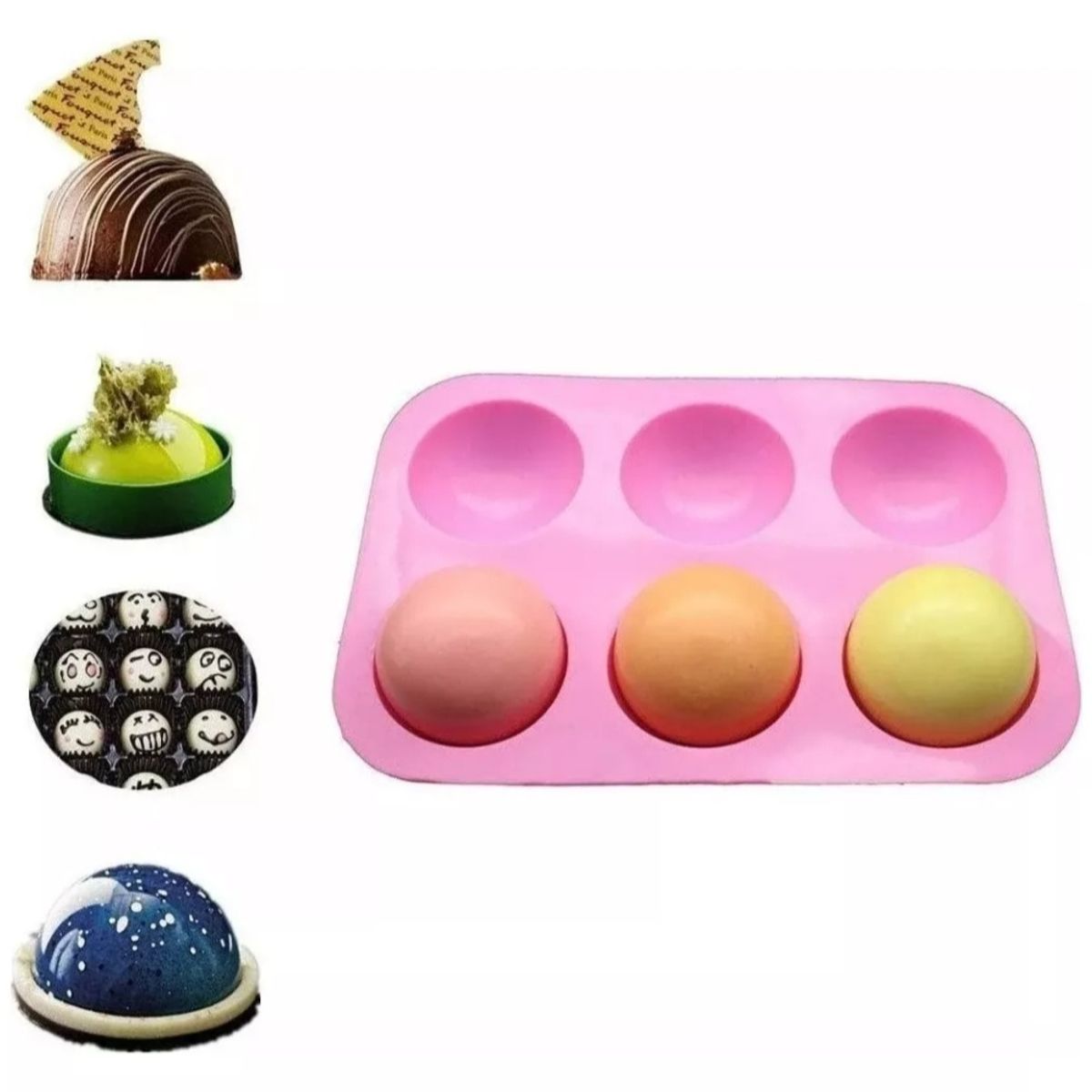 GENERICO - Molde De Silicona Media Esfera Molde Silicona Madia Esfera