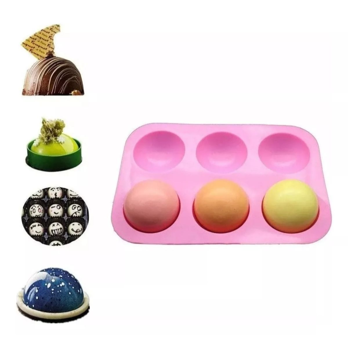 GENERICO - Molde De Silicona Media Esfera Molde Silicona Madia Esfera