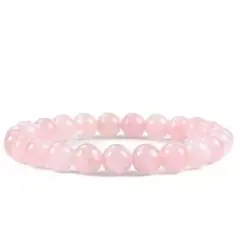 GENERICO - Pulsera Piedra Cuarzo Rosa 18cm