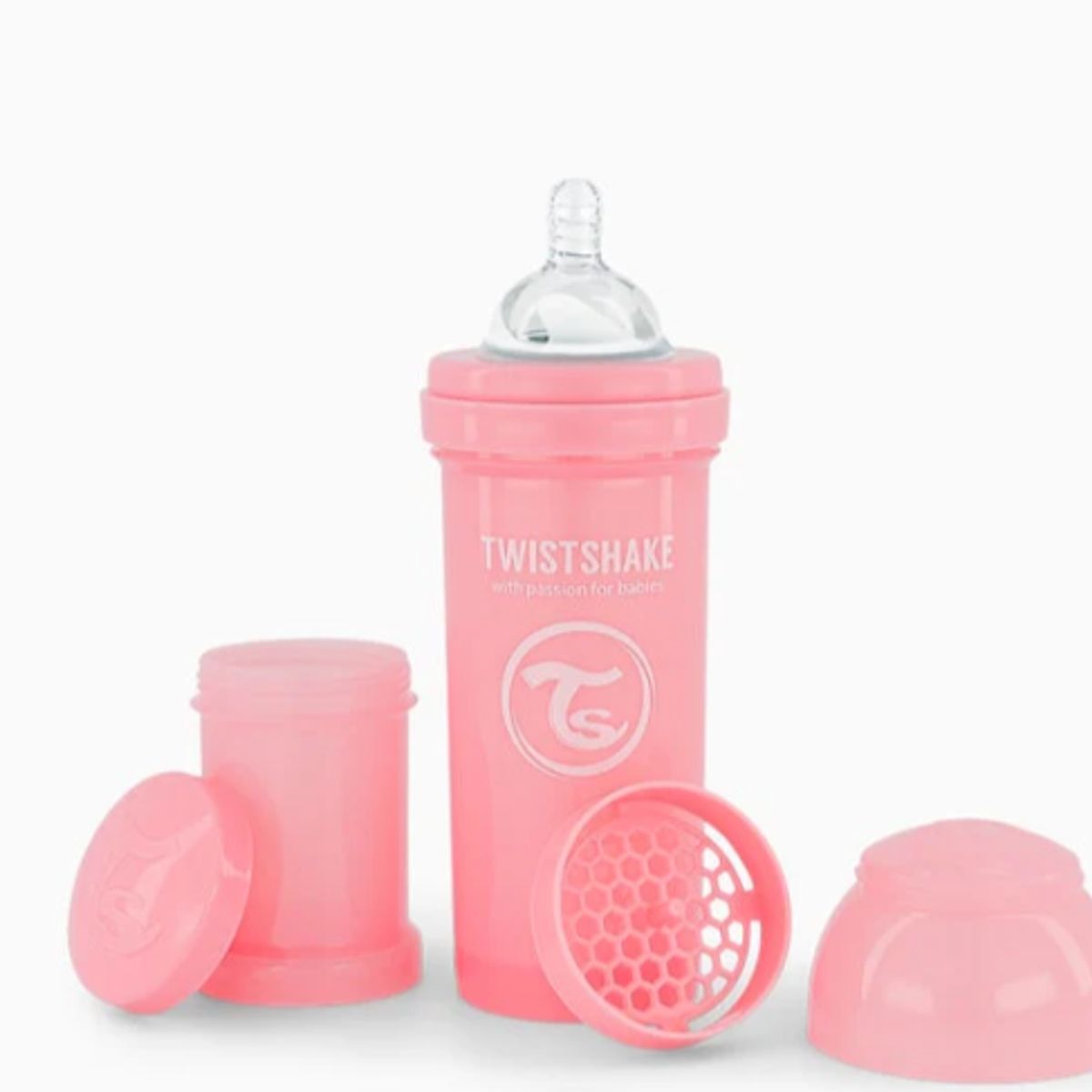 TWISTSHAKE - Mamadera Anticólicos Twistshake 260 ml Rosado