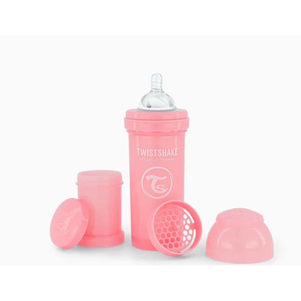 TWISTSHAKE - Mamadera Anticólicos Twistshake 260 ml Rosado