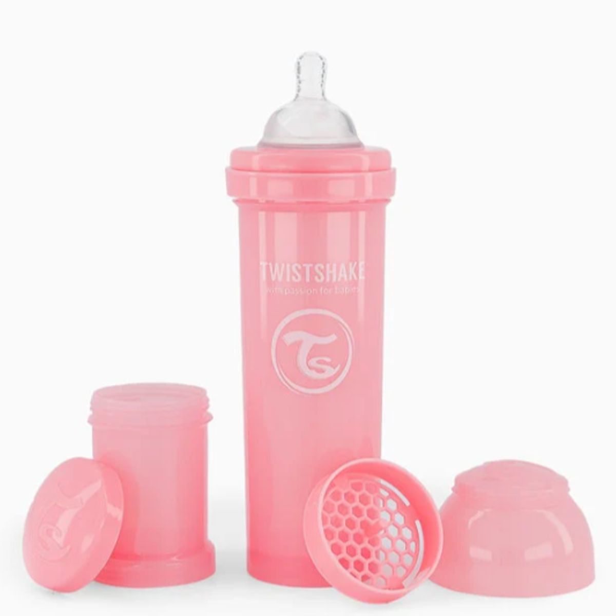 TWISTSHAKE - Mamadera Anticólicos Twistshake 330 ml Rosado