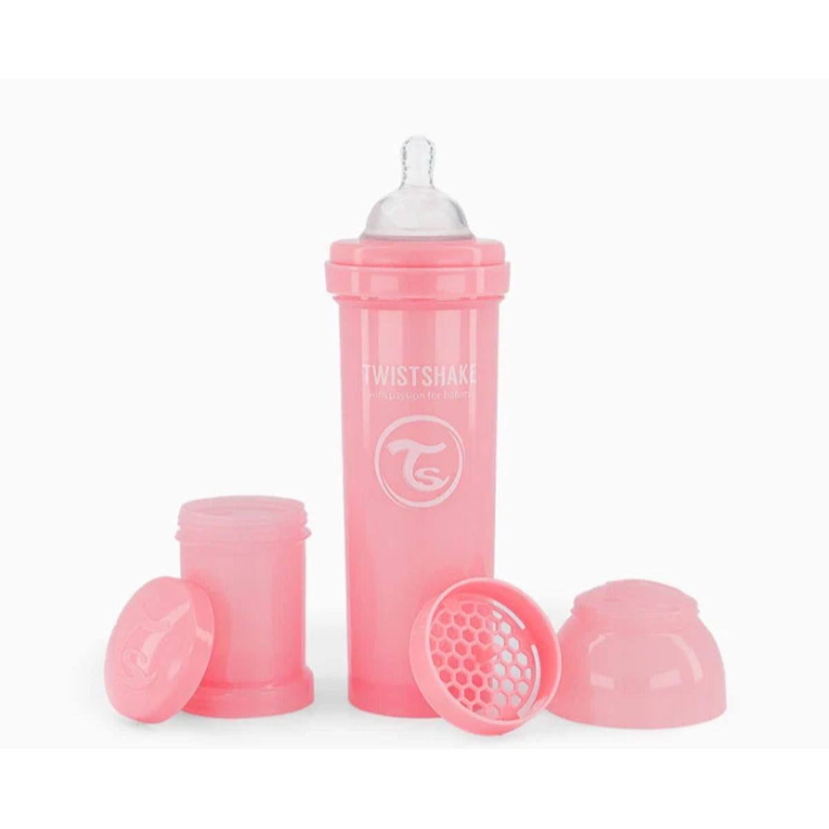 TWISTSHAKE - Mamadera Anticólicos Twistshake 330 ml Rosado