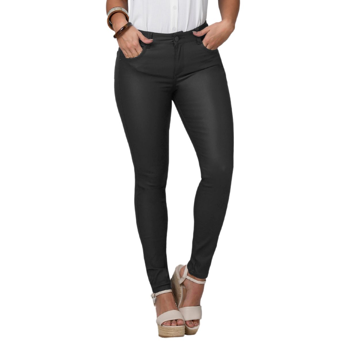 TRUCCOS JEANS - Jeans Mujer Skinny Pitillo Efecto Cuero Levanta Cola - T22092404