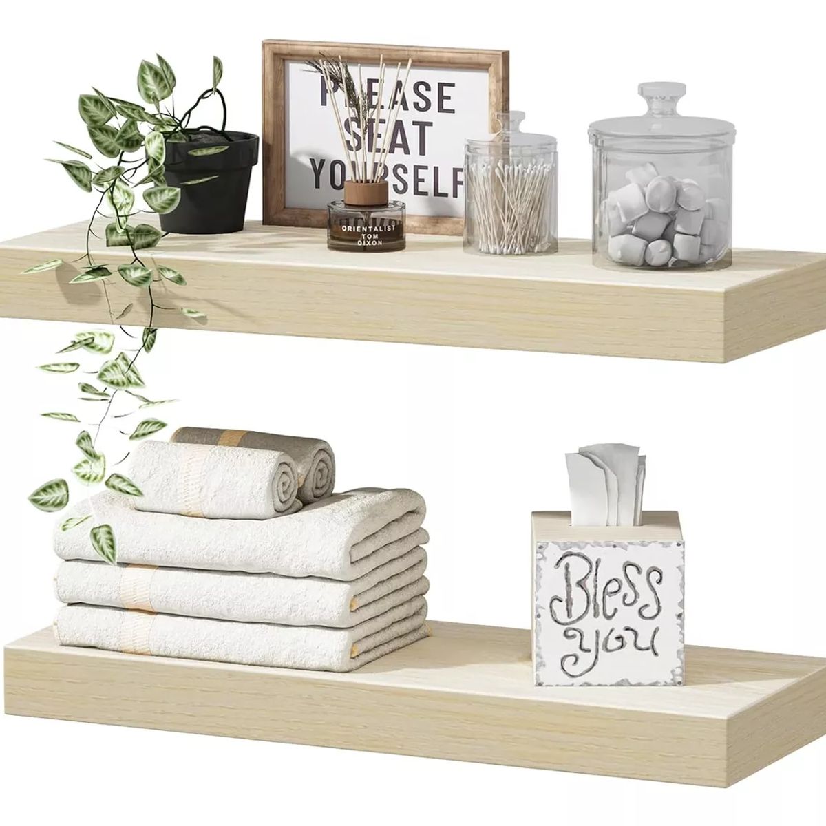 RAGNAR - Repisas Para Baño Montaje En Pared Kit X2 Estantes Modelo 8