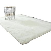 Alfombra Peluda Tipo Shaggy Para Living 200cmx240cm Blanco