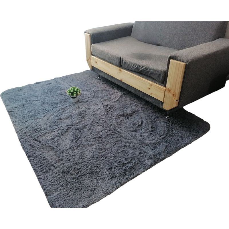 GENERICO - Alfombra Peluda Tipo Shaggy Para Living 200cmx240cm Gris