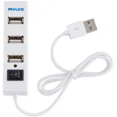 PHILCO - Mini Hub USB 2.0 Blanco 4p