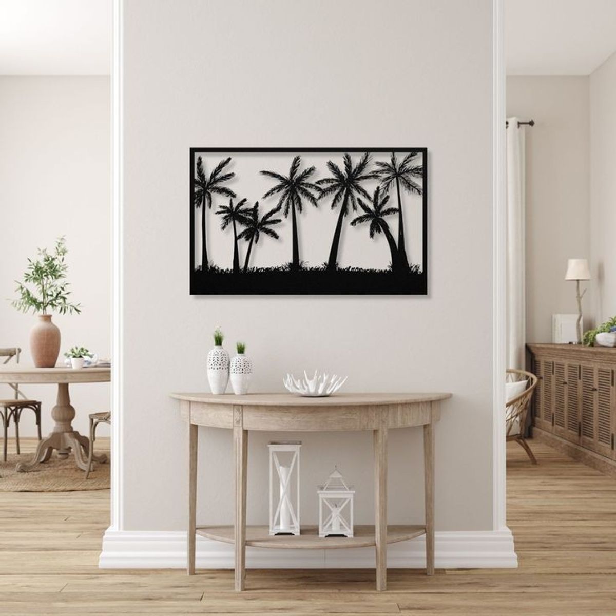 GENERICO - Cuadro Artesanal Palmeras en Madera mdf 3mm