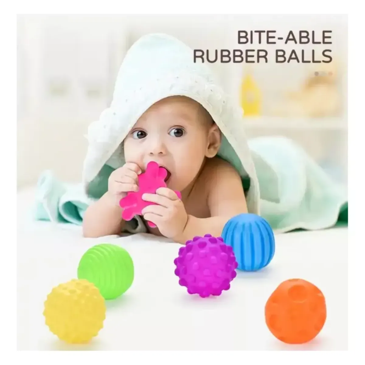 GENERICO - Set 6 Pelotas Sensoriales Para Bebes Estimulantes Sonajeras