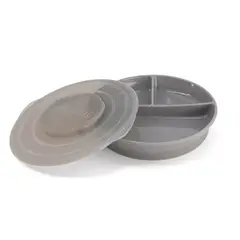 TWISTSHAKE - Plato con División Antideslizante Gris -Sin BPA