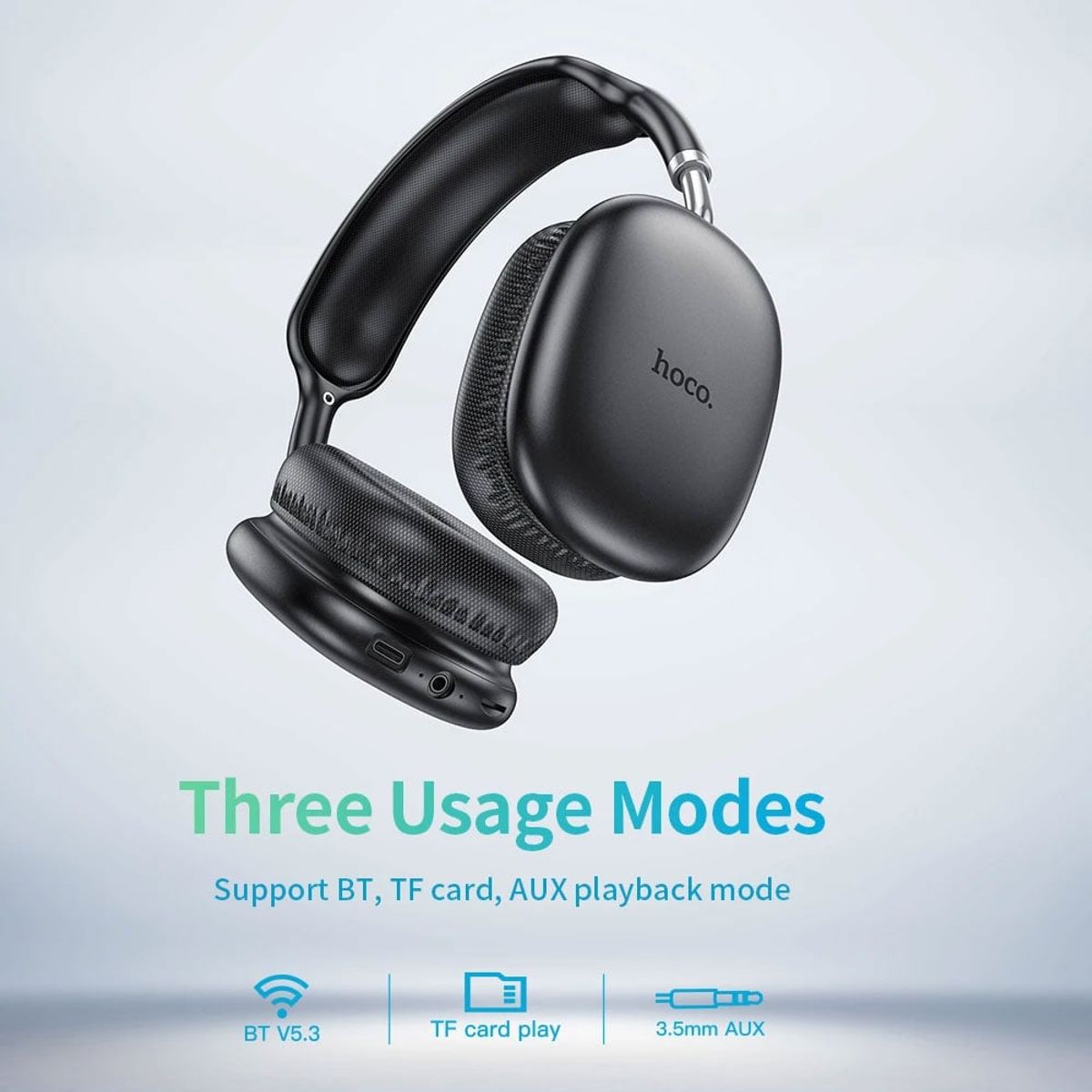 HOCO - Audifonos Hoco W35 Air Triumph Over Ear Bluetooth Negro