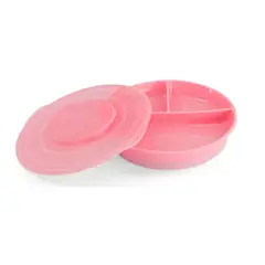 TWISTSHAKE - Plato con División Antideslizante Rosado-Sin BPA