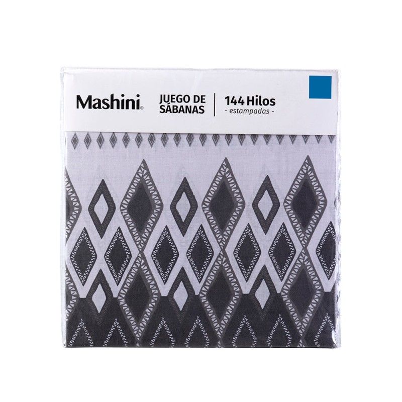 MASHINI - Juego de Sábanas Estampadas 144 Hilos 2.0 Plazas