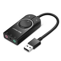 Tarjeta de Sonido Externa 2.0 USB-A con 2 Jacks 3.5mm Más Controles