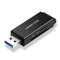 UGREEN - Lector de Tarjetas de Memoria USB-A 3.0 (SD/MicroSD) Negro