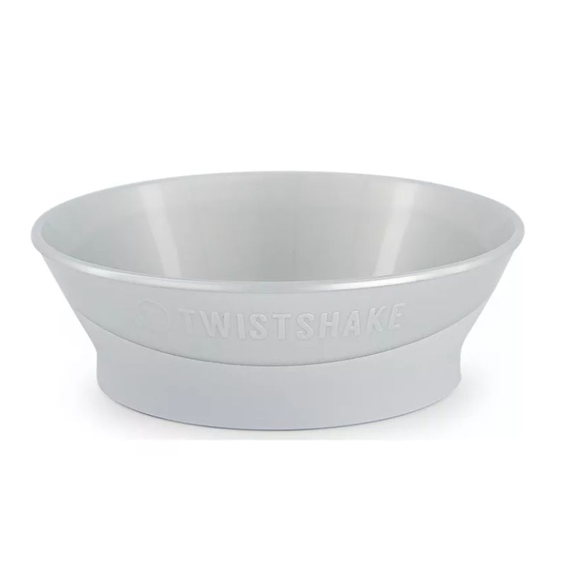 TWISTSHAKE - Bowl para Bebés Twistshake con Tapa y Click-Mat 520ml Gris