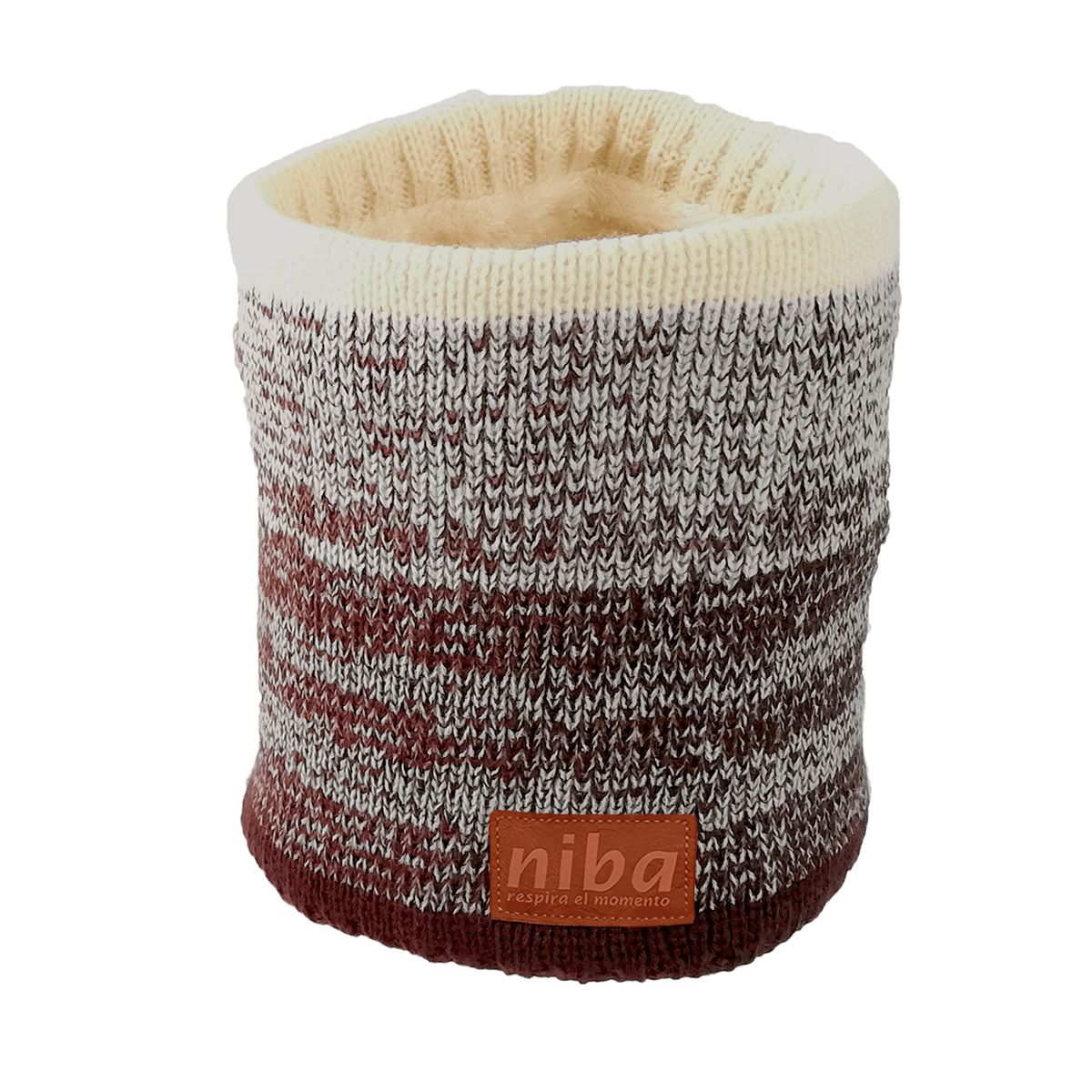 NIBA - Bufanda Lana Circular Café beige Niba