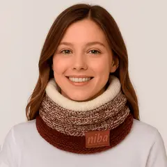 NIBA - Bufanda Lana Circular Café beige