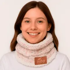 NIBA - Bufanda Lana Circular Blanco