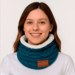 NIBA - Bufanda Lana Circular Azul