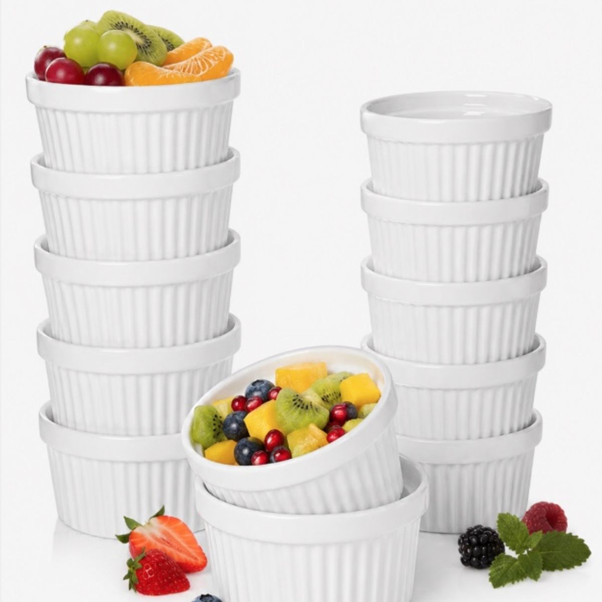 GENERICO - Pack 12 Ramekin Pocillo Blanco 120ml