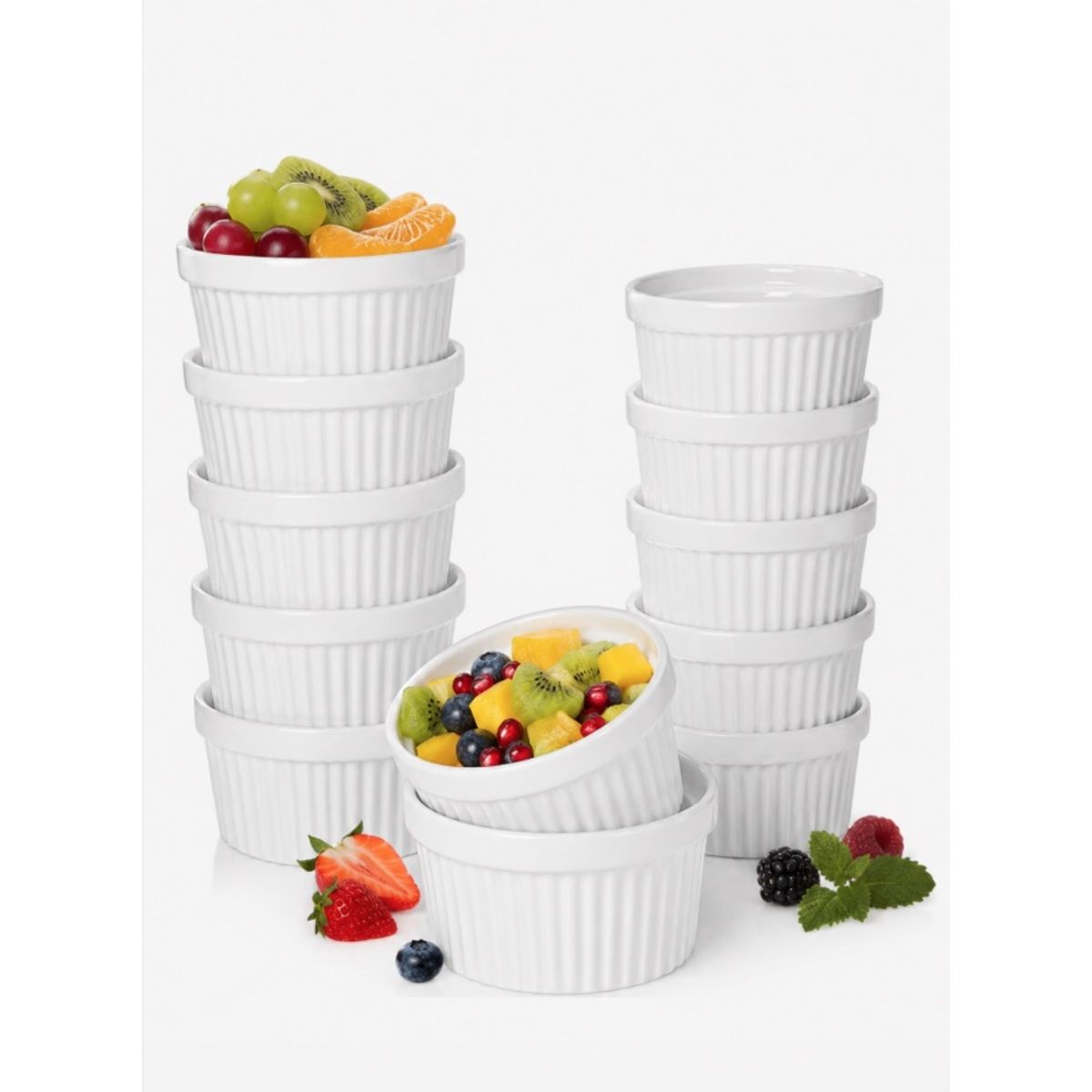 GENERICO - Pack 12 Ramekin Pocillo Blanco 120ml