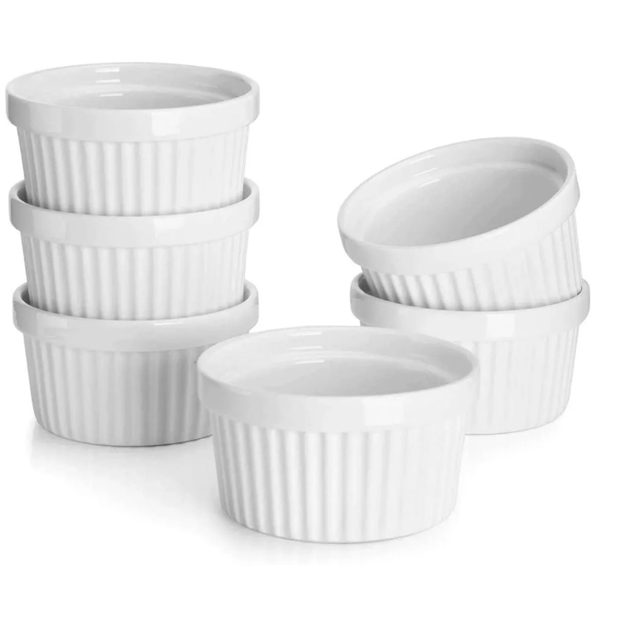 GENERICO - Pack 4 Ramekin Blanco Pocillo Para Horno 120ml
