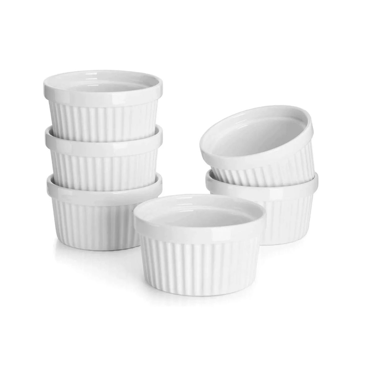 GENERICO - Pack 4 Ramekin Blanco Pocillo Para Horno 120ml