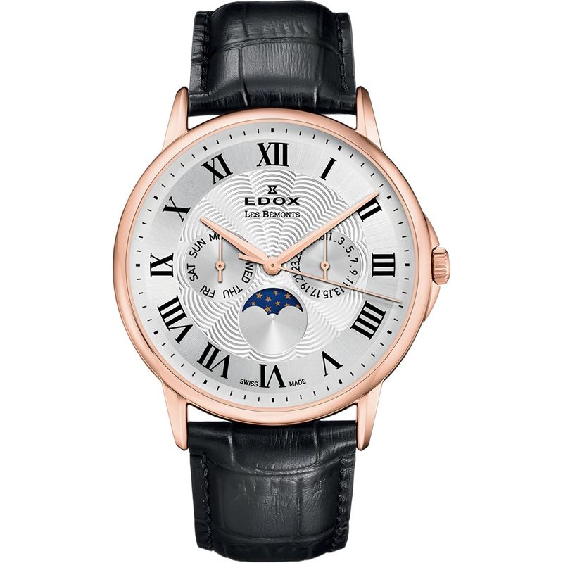 EDOX - Reloj Edox Moon Phase Roman Numerals Hombre