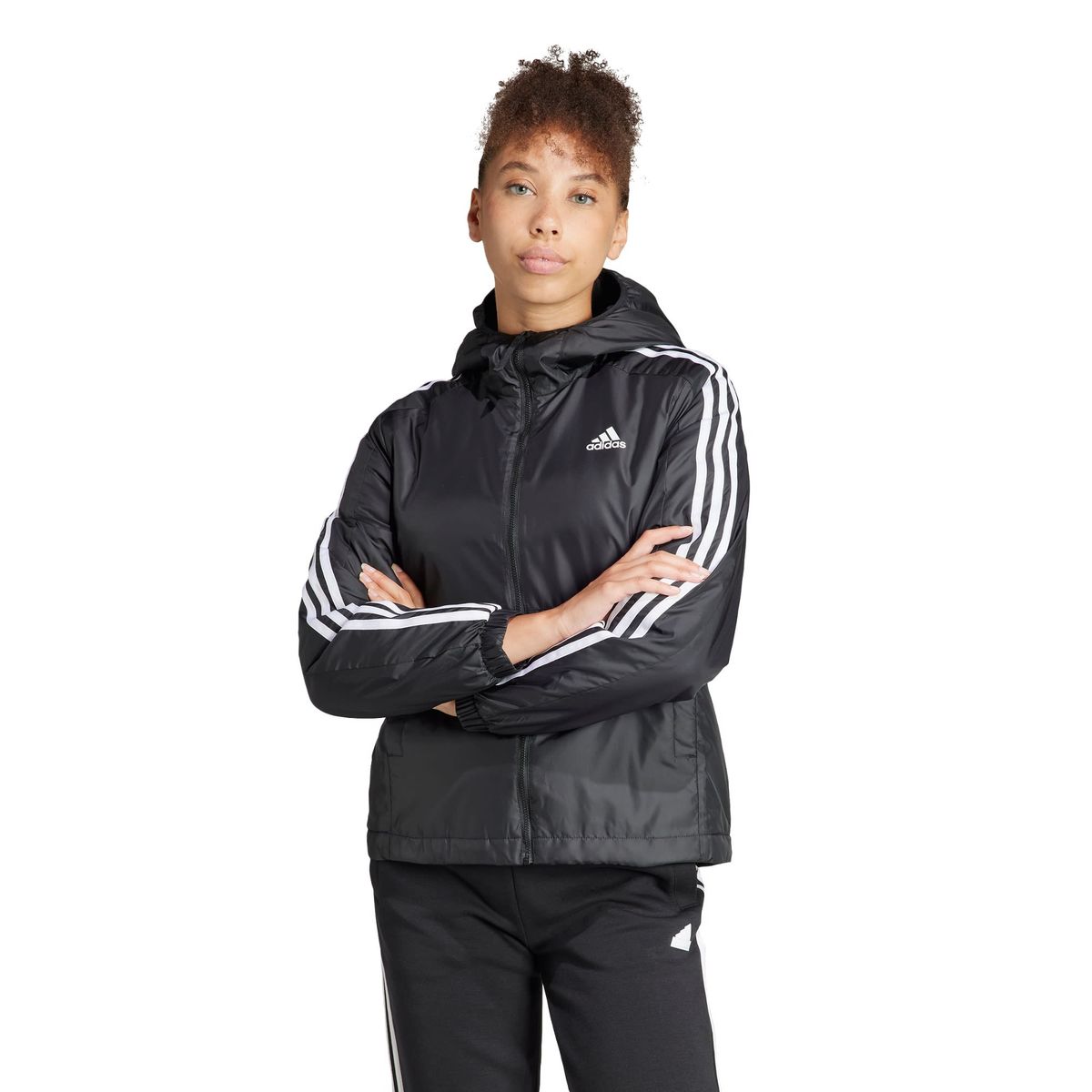 ADIDAS - Chaqueta Térmica Essentials 3 Tiras con Capucha