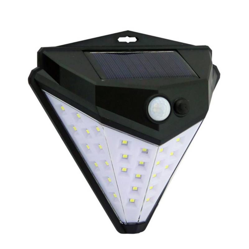 INVENCIBLE - Foco Solar 39 LED Piramide Pared Con Sensor MX48