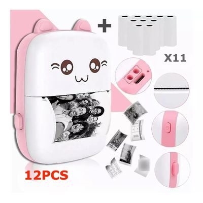 Imagen 2 del producto Mini Impresora Térmica Gatita Bluetooth 200dpi 11 Rollos