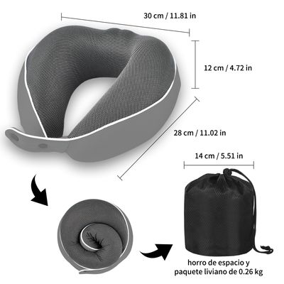 Imagen 2 del producto Almohadilla Viaje Memory Foam 360° Portátil Funda