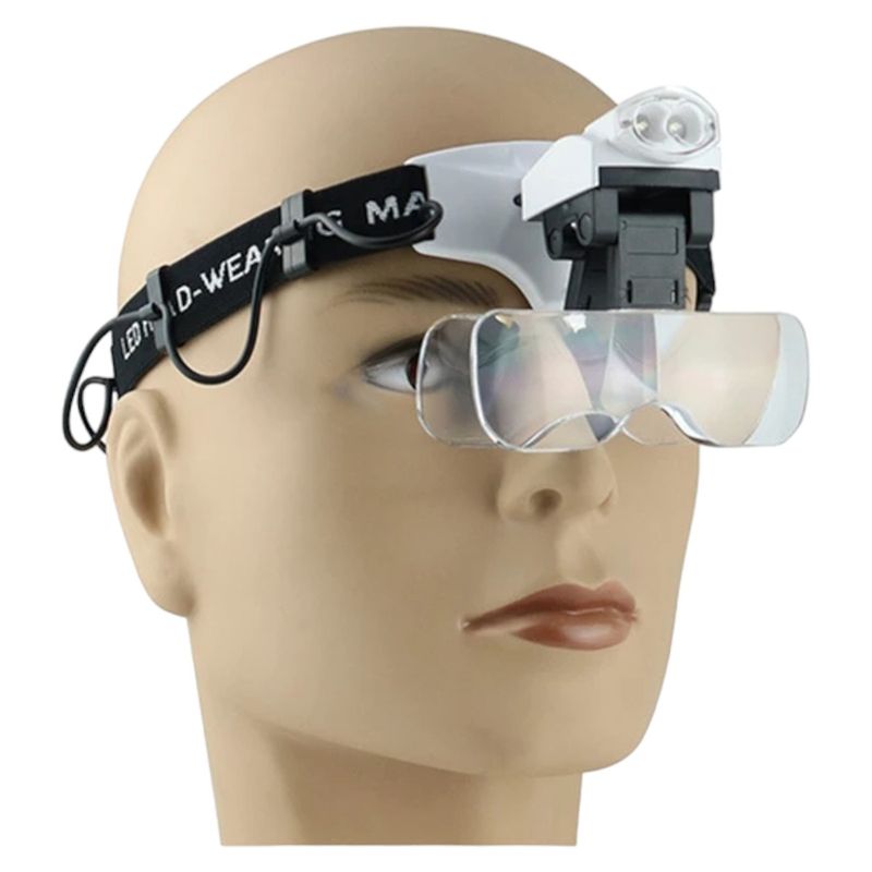 INVENCIBLE - LUPA CABEZA DUPLILED 5 LENTES MULTIPLES AUMENTOS NB74