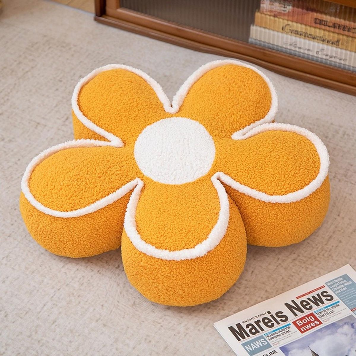 GENERICO - Cojín Flor Suave Y Comodo Para Silla Amarillo