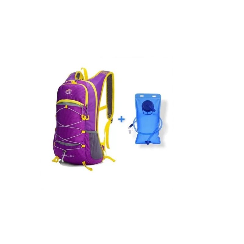GENERICO - Mochila Camelback Outdoors Trekking De 25 Lt + Bolsa De Agua Morado
