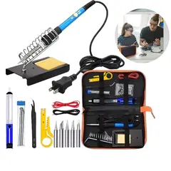 GENERICO - Kit Cautín Eléctrico Soldador Estaño Punto Lápiz Soldadura