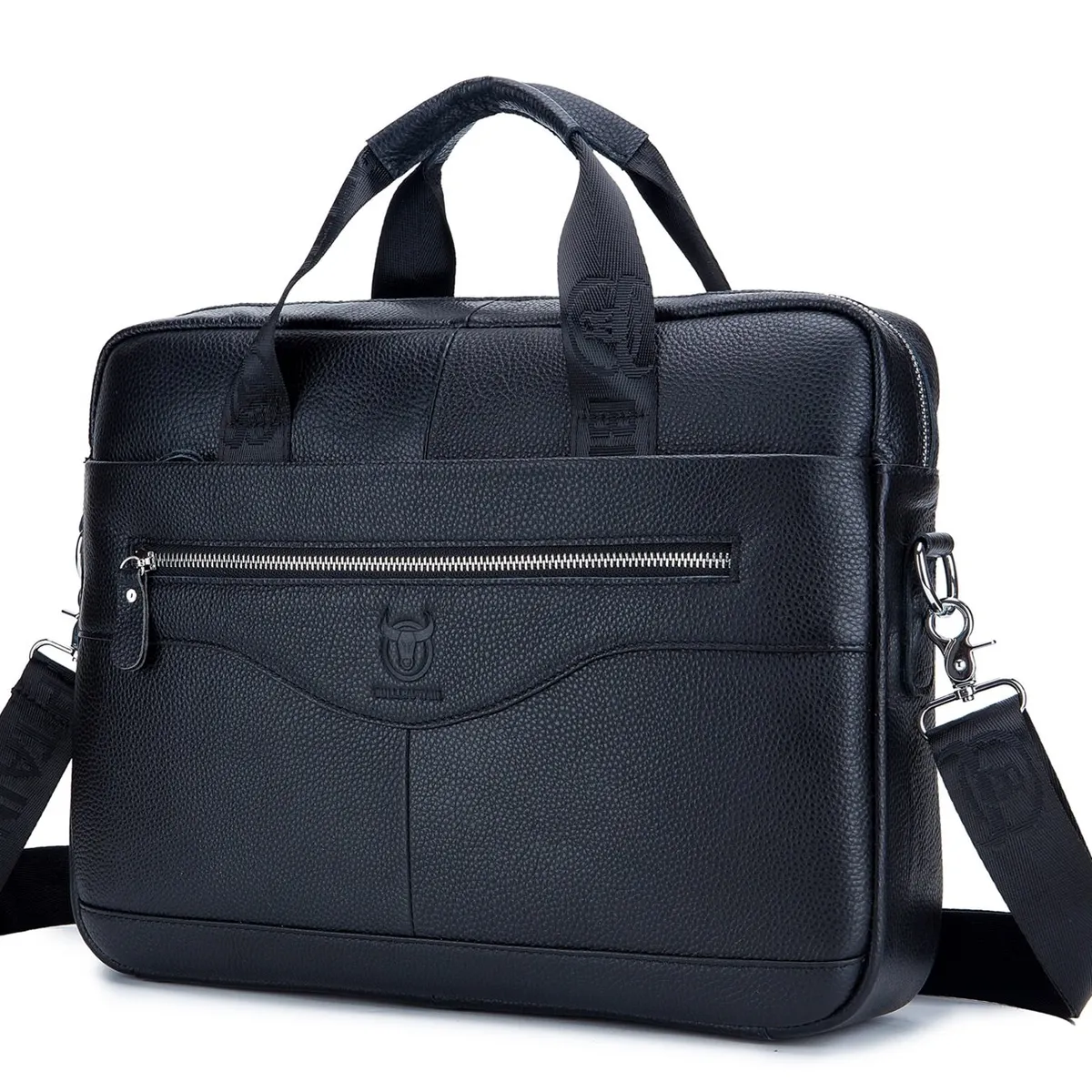 GENERICO - Maletín Portafolio De Cuero Notebook Tablet Bullcaptain 15 GWB044