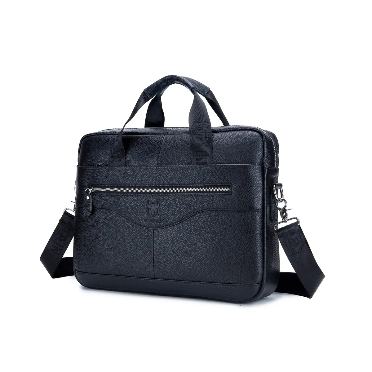 GENERICO - Maletín Portafolio De Cuero Notebook Tablet Bullcaptain 15 GWB044