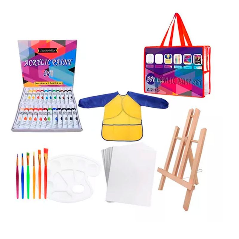 ESHOPANGIE - Set De Arte 39 Pzs Para Niños Kit Para Pintar Atril Pintura