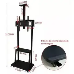 ANGELES DEL HOGAR - Soporte movible con ruedas Para Tv De 32 A 75 Pulgadas