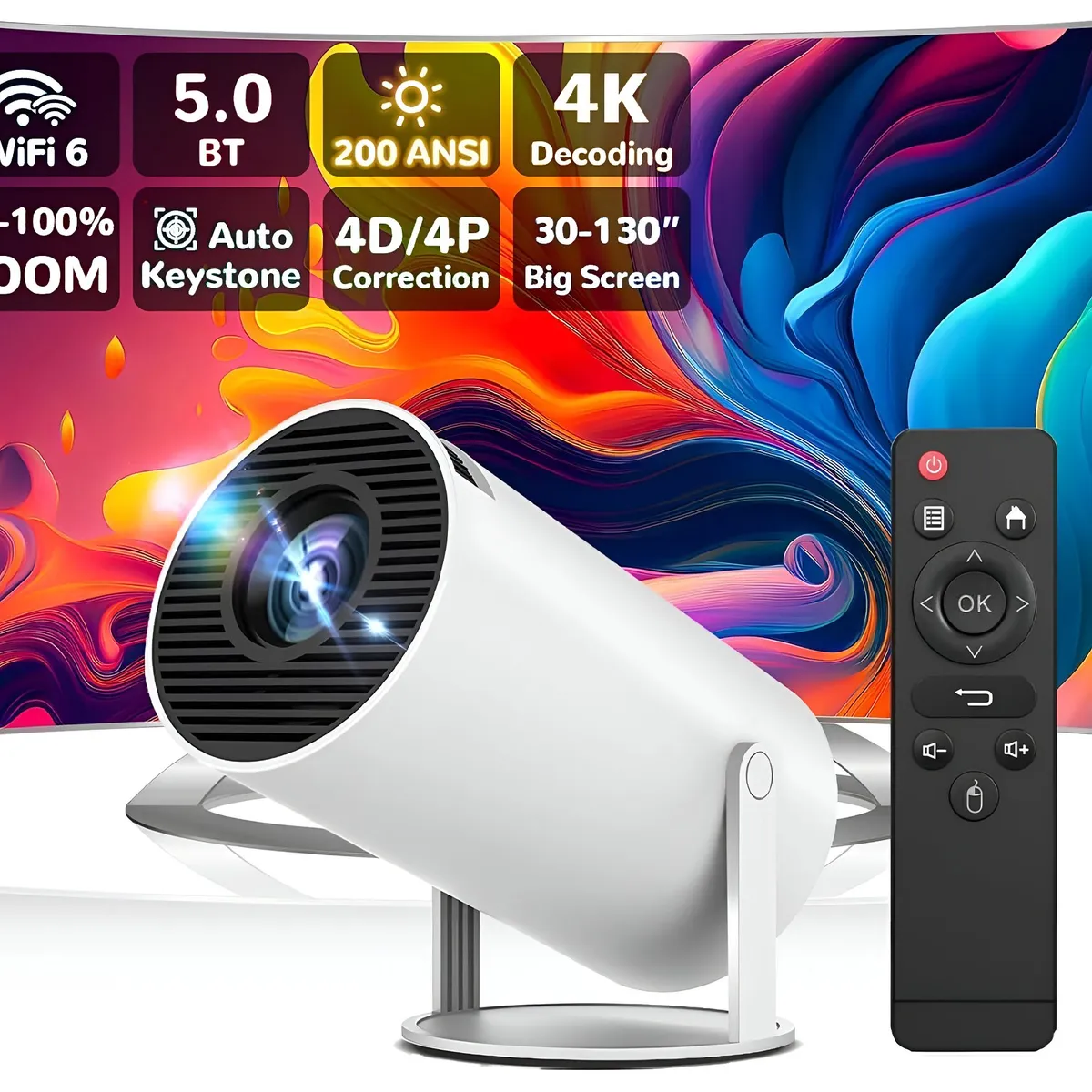 GENERICO - Proyector Portatil 4k Mini Proyector Bluetooth Multimedia