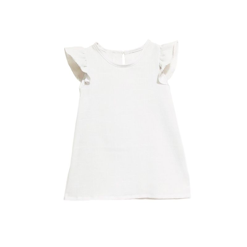 NACIONAL - VESTIDO DE LINO blanco 9-12m