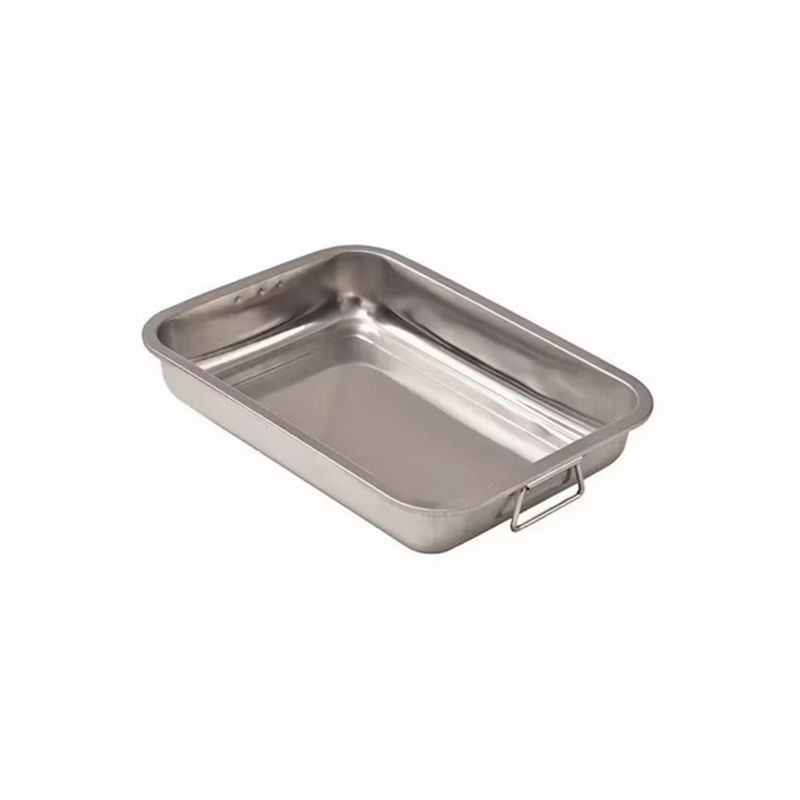 GENERICO - Bandeja Fuente Acero Inoxidable Con Asas Manillas 36x27 Cm