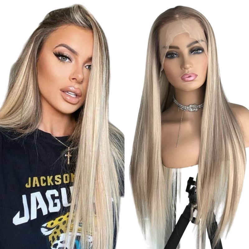 LUXURYJOYAS - Peluca De Encaje Pelo Natural 100% Real Rubio LACE FRONT